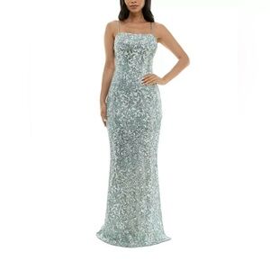 Emerald Sundae Sparkling Silver Maxi Dress